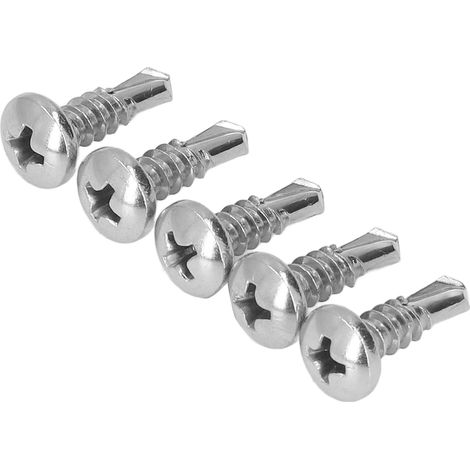 Vis à bois autoforeuse tête ronde 200 pièces, inox 304, 4,8x16mm, pour bricolage et loisirs créatifs (1/5)