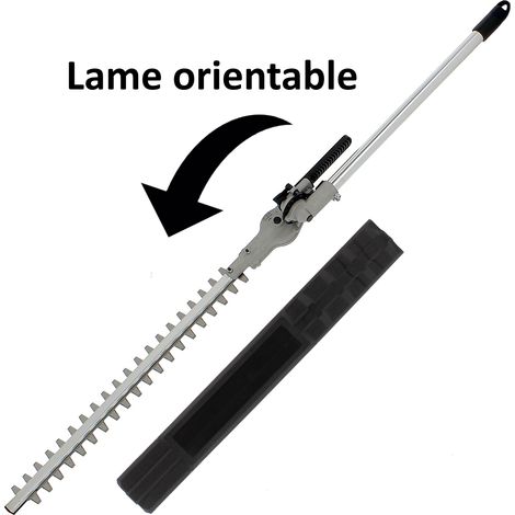 Élément taille-haies 55 cm – Écartement des dents 18 mm – Lame réglable pour taille horizontale et verticale – Compatible multifonctions 4 en 1 – Gt Elec