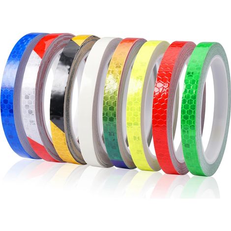 8 rouleaux de bande réfléchissante autocollante, 8 rouleaux/8 m de bande réfléchissante autocollante, bande réfléchissante imperméable, bande réfléchissante autocollante, bande réfléchissante pour mot (1/5)