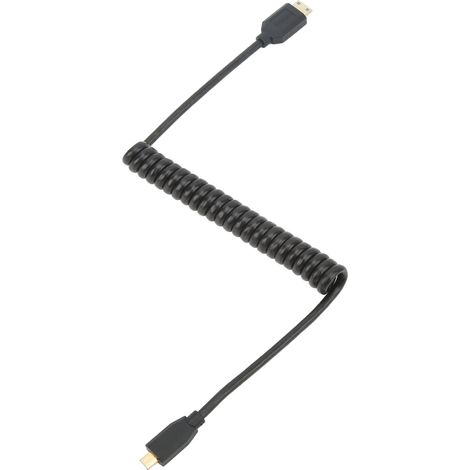 Câble adaptateur spiralé Mini HD Multimedia Interface 2,1 V mâle-mâle 48 Gbit/s 8K 60 Hz de 1,2 m pour appareils photo et téléphones (1/5)
