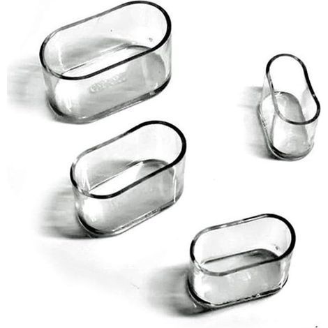 Couvre-Jambes Chaise,Ovale Silicone Meubles Pieds Coussinets Couverture Table Protecteurs Rayures Sol,8-24Pcs-Transparent/24 PièCes15X30 Mm (1/5)