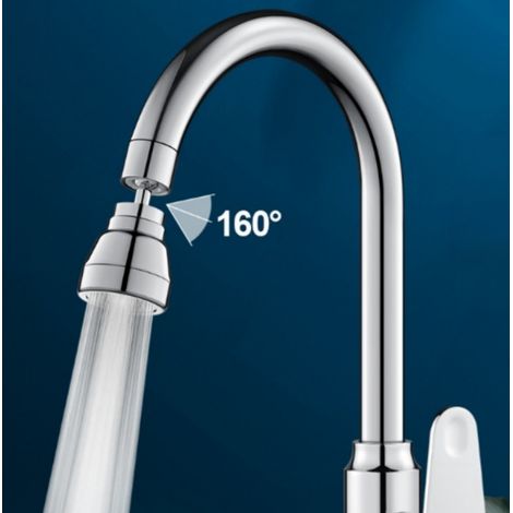 extension de robinet orientable en laiton chromé avec adaptateur universel et filtre anti éclaboussures modèle court pour eau chaude et froide (1/3)