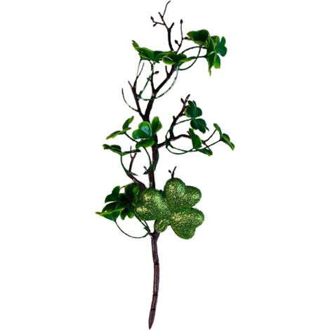 Künstliches Kleeblatt, künstliches Kleeblattgrün, Stieldekoration, naturgetreuer irischer Pflanzenstrauß für Vase, Heimdekoration (1/2)
