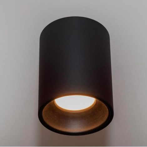 PLAFONIERA FARETTO LED FIXED MODERNA CILINDRO SOFFITTO GU10 LUCE DA INTERNI IP20 Nero