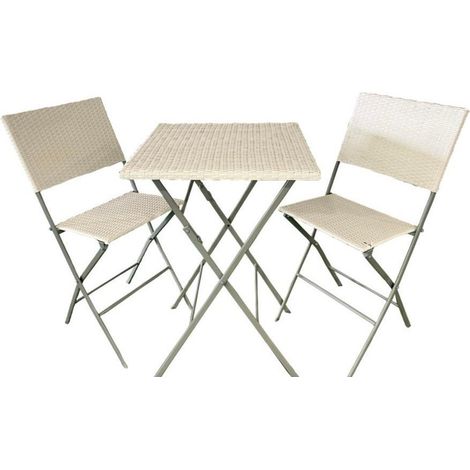 Set mod. basic tavolo e 2 sedie pieghevole bianco