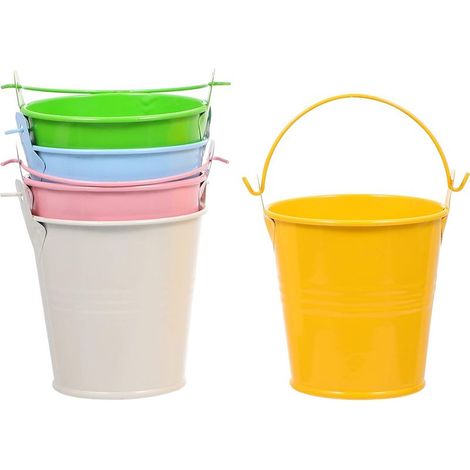 5 Pièces Pots de Fleurs Suspendus en Métal, Seaux de Jardin pour Balcon et Plantes (1/4)