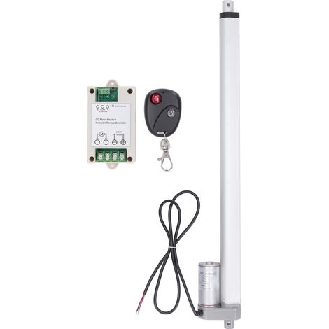 Actionneur électrique 24VDC, course 450mm, 750N, engrenages métalliques, mouvement linéaire pour système de levage, avec télécommande et contrôleur. (1/5)