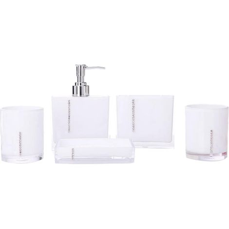 5 Piece Acrylic Bathroom Accessory Set for Toothbrushes with (1/5)