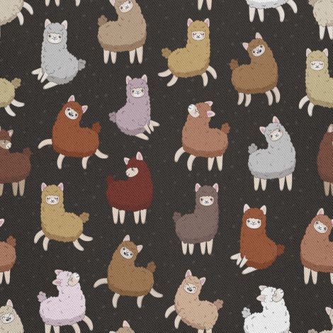 Tela Oxford decorativa para exteriores - Motivo de alpaca sobre fondo oscuro (1/5)