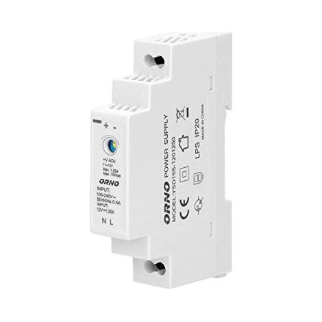 Alimentation pour rail DIN 12 V CC, 1,25 A, 15 W, 1 module de large - ON-1642