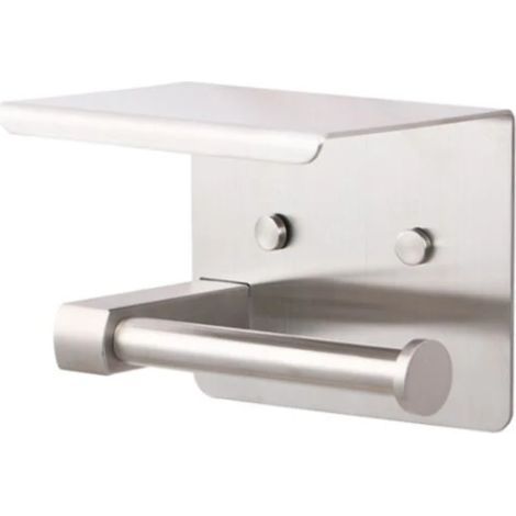 Portarrollos de papel higiénico con estante. Estante de acero inoxidable 304 (perforado). (1/5)