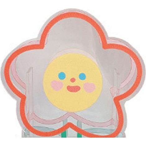 Kreatives Schreibtischset für Schüler: Stiftehalter in Bären- und Hasenform, transparente Acryl-Aufbewahrungsbox, 2 Schachteln mit lächelnden Blumen (1/3)