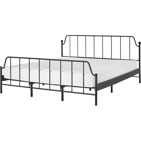 Bett mit Lattenrost Metall MAURESSAC 180 x 200 cm Schwarz