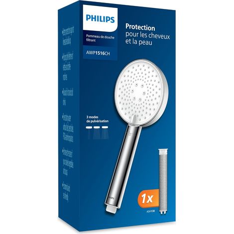 Soffione doccia con filtro, rimuove efficacemente cloro e altre particelle di grandi dimensioni, tre modalità di getto, design che aumenta la pressione, capacità di filtrazione di 1 mese (1/5)