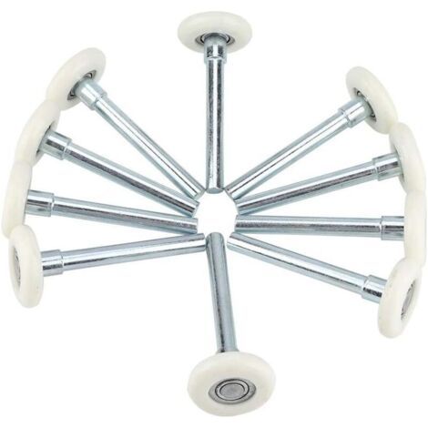 FENOPLASTICARoulettes de Porte de Garage  Lot de 10 roulettes de rechange en nylon pour porte de garage avec tige de 5,1 cm Roulette Porte Coulissante Douche (1/4)