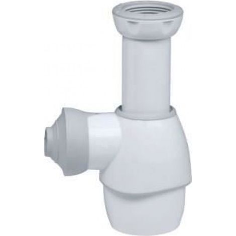 Siphon Évier Lavabo - Plastique ABS - Entrée Sortie Universelles 40 mm 32 mm 1/2 Pouces - Blanc - 1 Pièce (1/3)