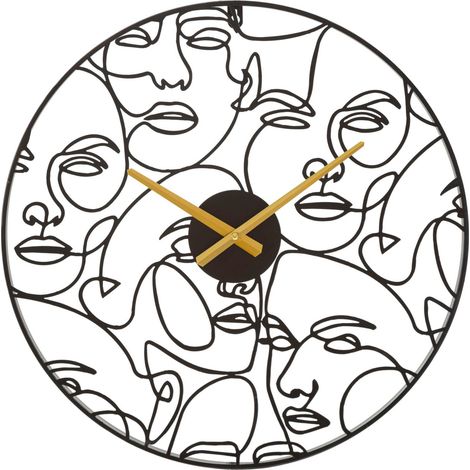 Orologio da parete in metallo oro, Ø50x3,5 cm – Faces (1/5)