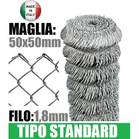 25mt-ROTOLO RETE METALLICA ZINCATA "MAGLIA SCIOLTA"- TIPO STANDARD - H 100 cm