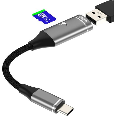 Lecteur de Carte Micro SD Adaptateur USB-C USB vers clé pour Apple pour iPhone 17 16 15 Pro Max câble OTG 3.0 TF Prise MacBook téléphone Appareil Photo Accessoire Carte mémoire PC Voiture hub Rapide (1/5)