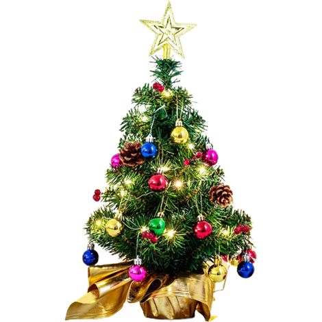 Arbol De Navidad Miniatura - Con Luces Led - Para Escritorio O Mesa - Decoracion Navidena - 1 Unidad (1/5)