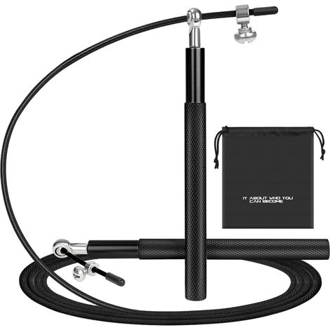 Speed Skipping Rope, 300 cm Adjustable Jump Ropes for Adults, Jump Rope Fitness Aluminium Double Bearings for Jumping, Fitness, Boxing, Gym and MMA (1/5)