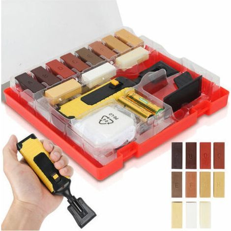 Kit de Réparation Parquet et Stratifié 11 Bâtons de Cire Multi Couleurs pour Rayures et Fissures (1/4)