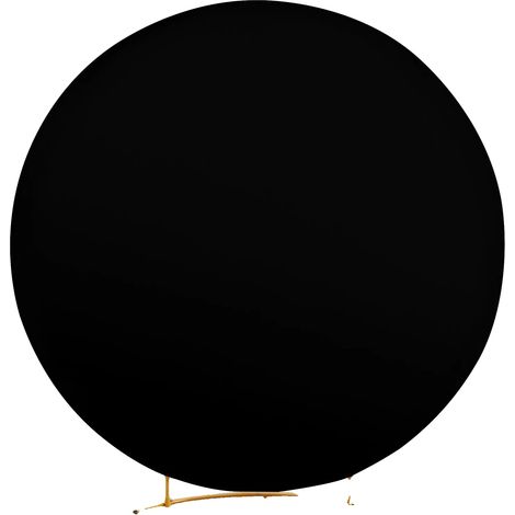 Toile de fond, Tissu léger, Polyvalent pour les événements, Noir, 6ft-a, Rond-a (1/2)