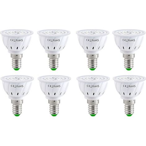 14 LD Grow Light - 60 ampoules, lampe de croissance à spectre complet, convient aux fleurs, aux graines hydroponiques et aux plantes biologiques (ensemble de 8 pièces).-AquaForge