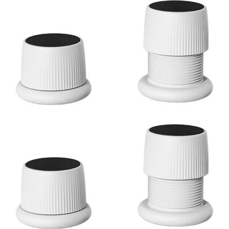 Lot de 4 Rehausseurs Réglables Antidérapants pour Meubles, Lits, Canapés, Tables et Chaises, Pieds de Meubles Réglables De 4,1 à 6,3 cm, Blanc (1/5)