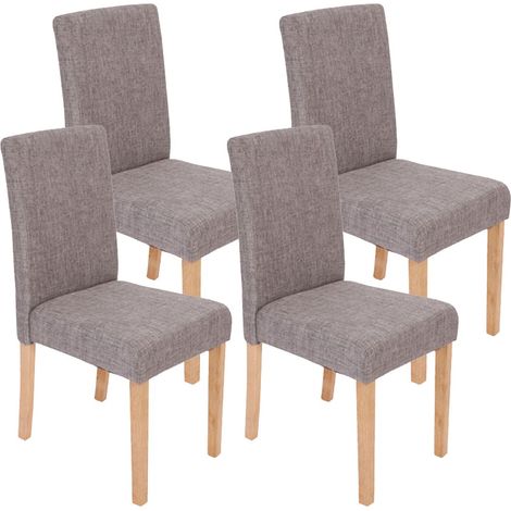 Juego de 4 sillas de comedor en tela gris con pies ligeros CDS04118 (1/4)