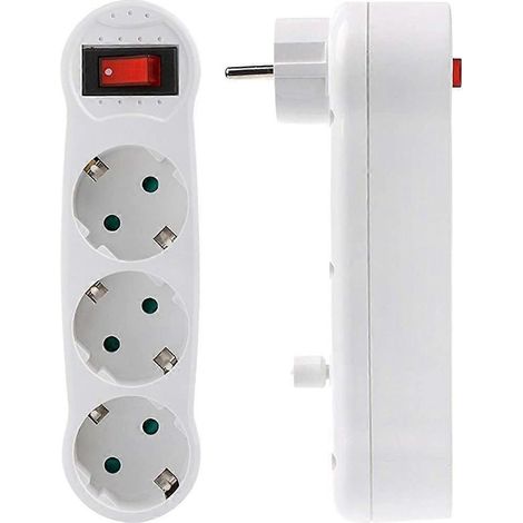 Prise de courant à 3 trous avec interrupteur, 3500W/230V. (1/4)