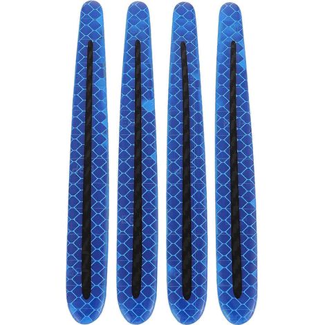Lot de 2 films protecteurs pour poignées de voiture, autocollants pour portières, protection anti-rayures en fibre de carbone-13X1.5cm-Blue (1/3)