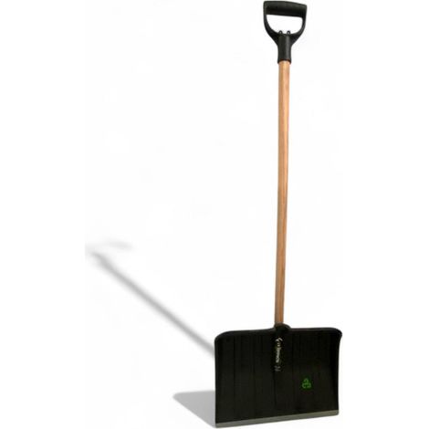 Pala in abs per neve e granaglie con manico in legno 123 cm robusta e leggera colore nero larghezza 41 cm (1/5)