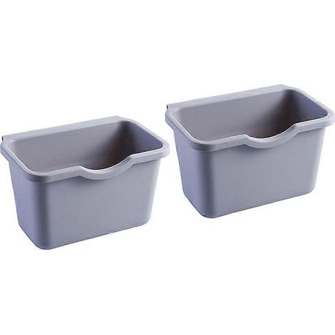 Lot de 2 boîtes de rangement de cuisine à suspendre à la porte d'un placard, poubelle multifonctionnelle, organisateur d'objets divers (gris) (1/3)