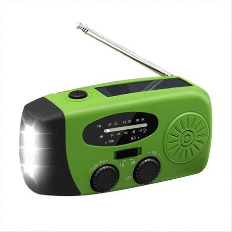 2000mAh Solar-Handkurbel-Notfallradio, tragbares Multifunktionsradio mit FM/AM/NOAA-Wetterempfang, USB-Anschluss und LED-Anzeige (1/5)