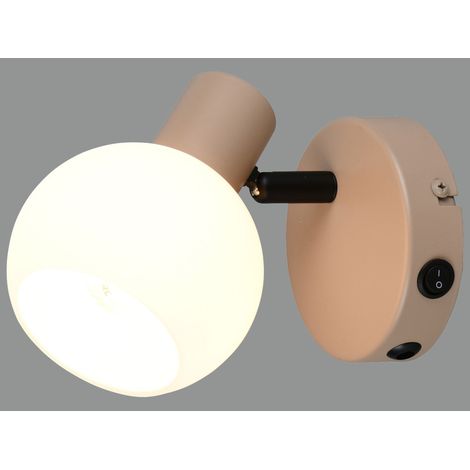 Applique murale couloir lumière beige chaud métal E14 1 flamme L 17,5 cm