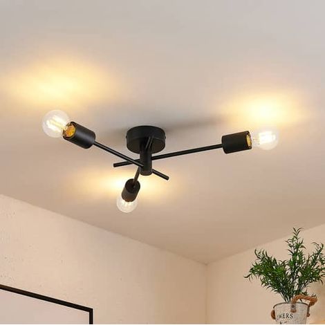 [NEUWERTIG] Lindby Cerros Deckenlampe Deckenleuchte Lampe Leuchte Dreiflammig Schwarz Ip20 B-Ware