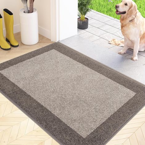 1 Paillasson 50x80 cm Microfibre Antidérapant Tapis Absorbant Lavable Entrée