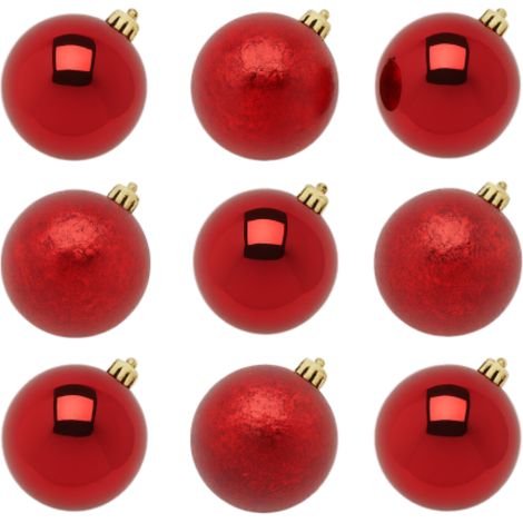 Palline per albero di Natale "Groovemix" color Bordeaux, addobbo natalizio elegante -9 palline da ⌀ 8 cm (1/5)