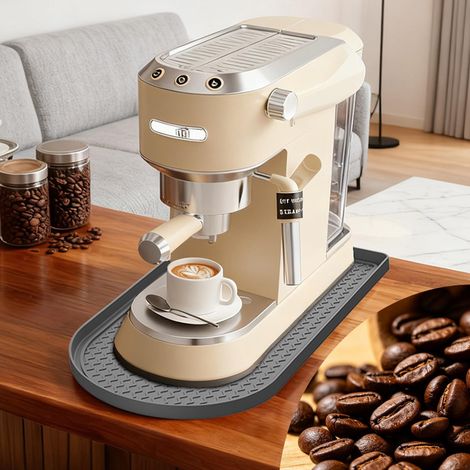 Tapis Silicone Pour Machine à Café Antidérapant, 40,3x20,4cm, Gris (1/5)