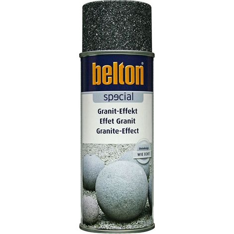 Peinture aérosol - BELTON - Noir obsidienne - Effet granit - 400ml - Intérieur et extérieur