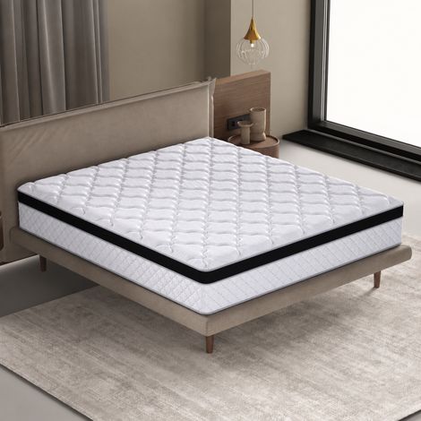Matelas à ressorts, dimensions : 140 × 200 cm, épaisseur : 25 cm, niveau de fermeté : H3, avec modules ergonomiques et soutien lombaire matelas roulé (1/5)