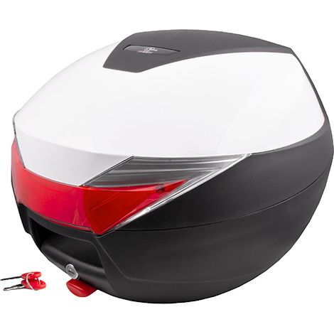 Baule Moretti, MR-713, 30 litri, bianco, rosso riflettente (1/4)