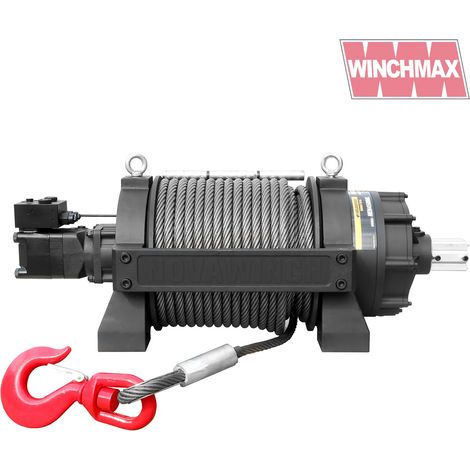 45,000lb (20,411kg) Hydraulic Recovery Winch, HGV/Industrial/Commercial, Long Drum, Steel Rope & Swivel Hook. (1/5)