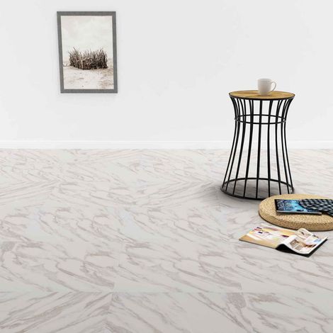 vidaXL Tavole per Pavimenti 5,11 m² 55 pcs PVC Marmo Bianco