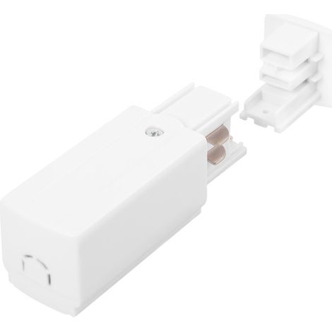Connecteur initial de rail triphasé blanc
