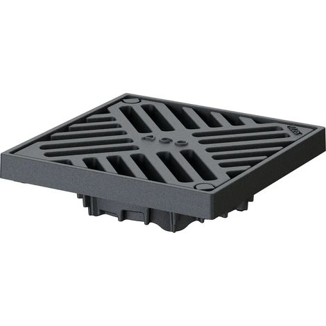 ACO Marco superior Passavant Spin con rejilla/aparcamiento DN70/DN100 200x200mm/M125/Fundición con/sin bloqueo, 7000.44.02