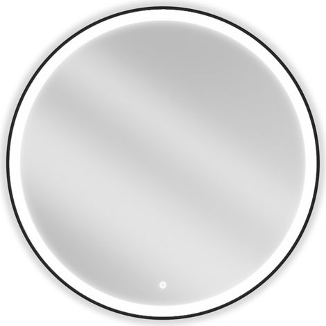 Mexen Esso espejo de ba帽o iluminado, redondo 90 cm, LED 6000K, antivaho, marco negro - 9825-090-090-611-70 (1/5)