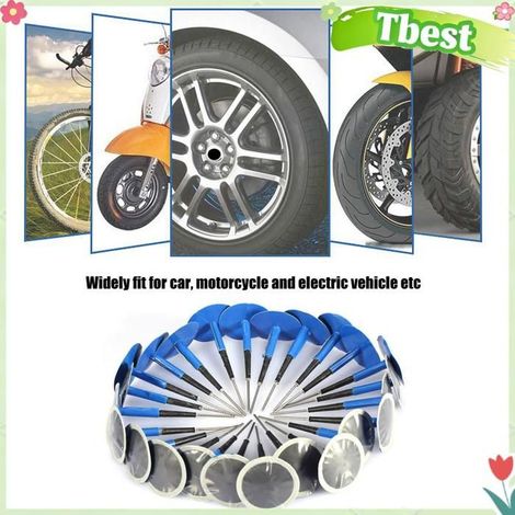 Patchs réparation crevaison (sans chambre) - TBEST - Lot de 24 - Voiture & moto - Haute résistance - Étanchéité durable (1/5)