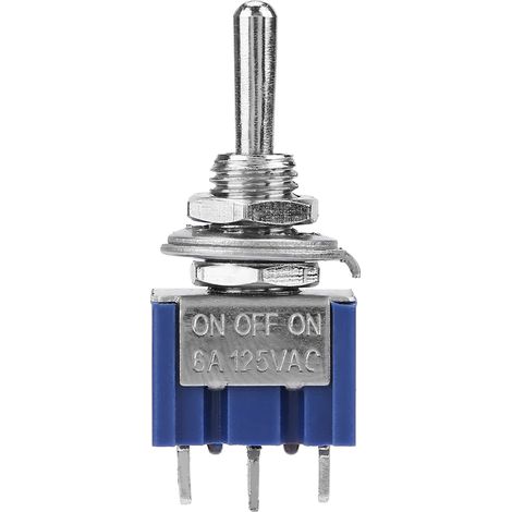 10 mini interrupteurs à bascule SPDT, tripolaires, 6 mm, 6 A, 125 V CA, marche/arrêt (1/5)
